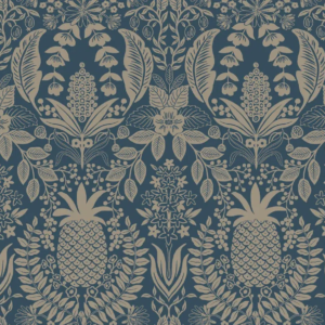 Papel pintado de damasco en color azul Pineapple Damask RF7486
