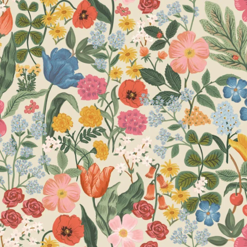 Papel pintado de estampado floral en color beige Blossom RF7492