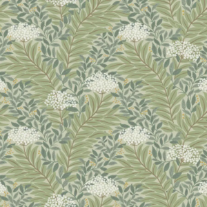 Papel pintado de estampado floral en color verde Highgrove RF7503