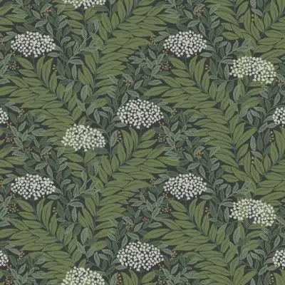 Papel pintado de estampado floral en color verde Highgrove RF7504