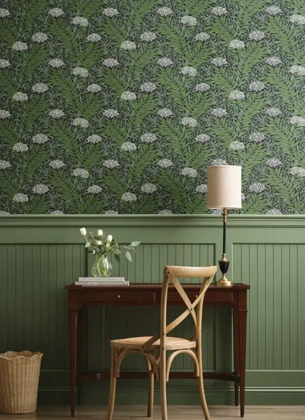 Papel pintado de estampado floral en color verde Highgrove RF7504 - Imagen 3