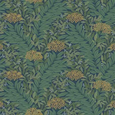 Papel pintado de estampado floral en color verde Highgrove RF7505