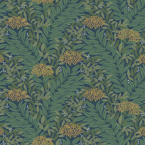 Papel pintado de estampado floral en color verde Highgrove RF7505
