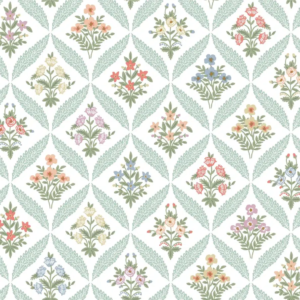 Papel pintado de rombos en color azul Estee Garden RF7512