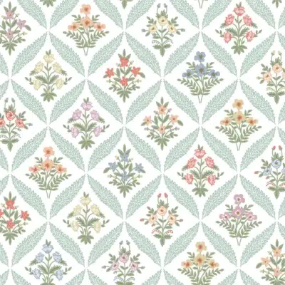 Papel pintado de rombos en color azul Estee Garden RF7512