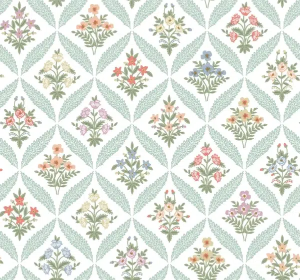 Papel pintado de rombos en color azul Estee Garden RF7512