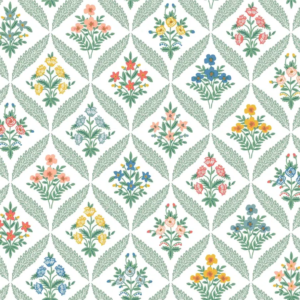 Papel pintado de rombos en color verde Estee Garden RF7513