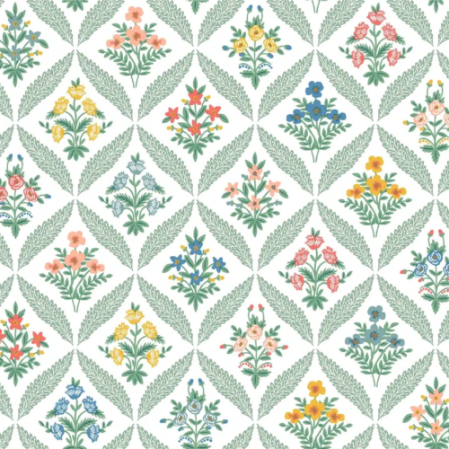 Papel pintado de rombos en color verde Estee Garden RF7513