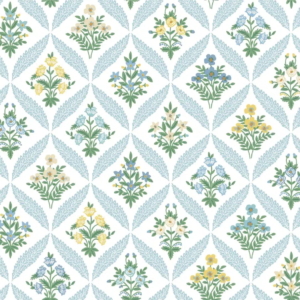 Papel pintado de rombos en color azul Estee Garden RF7514
