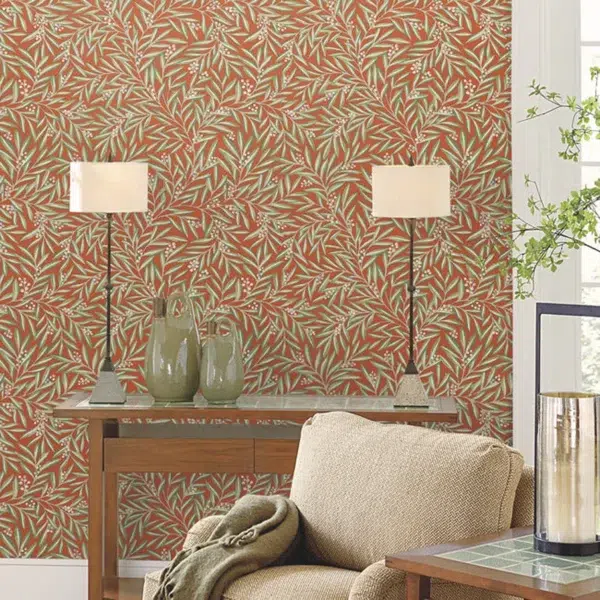 Papel pintado de hojas en color beige Rowan AC9136 - Imagen 16