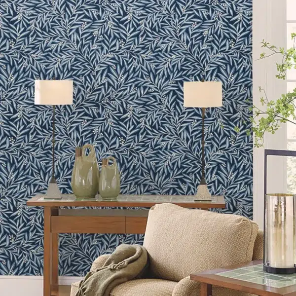 Papel pintado de hojas en color beige Rowan AC9136 - Imagen 12