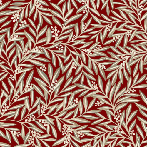 Papel pintado de hojas en color rojo Rowan AC9134