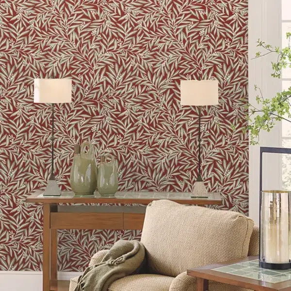Papel pintado de hojas en color beige Rowan AC9136 - Imagen 10
