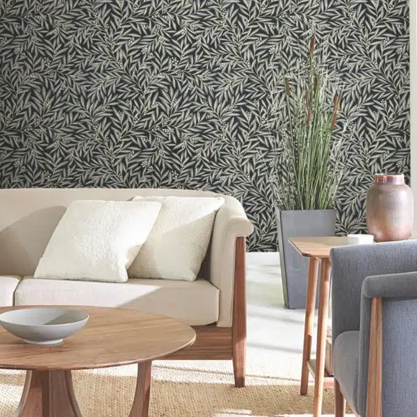 Papel pintado de hojas en color beige Rowan AC9136 - Imagen 6