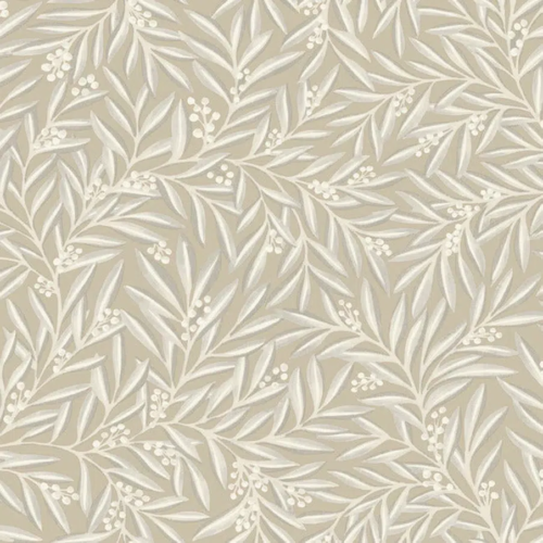 Papel pintado de hojas en color beige Rowan AC9136