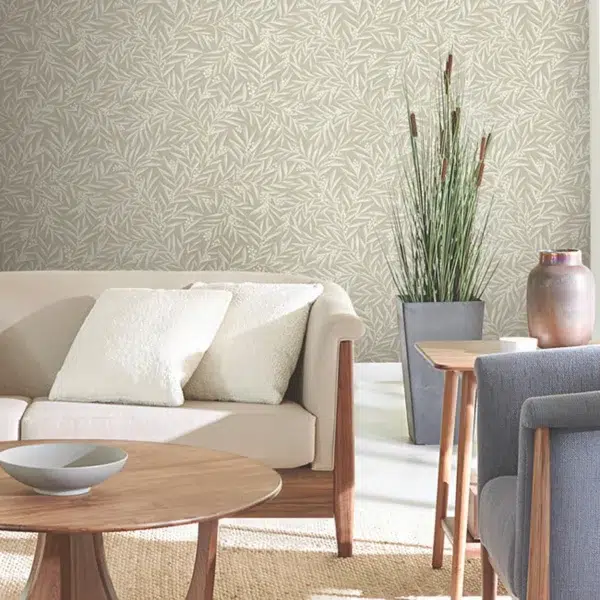 Papel pintado de hojas en color beige Rowan AC9136 - Imagen 4