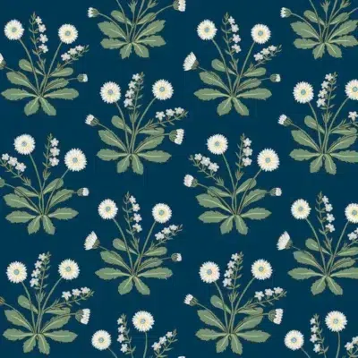 Papel pintado de estampado floral en color azul Meadow Flowers AC9151