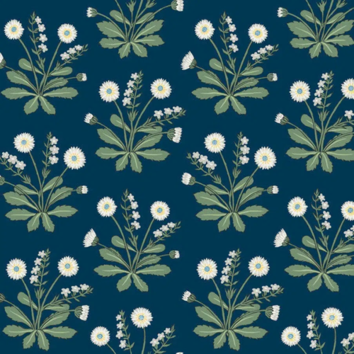 Papel pintado de estampado floral en color azul Meadow Flowers AC9151