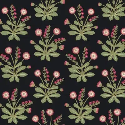 Papel pintado de estampado floral en color negro Meadow Flowers AC9152