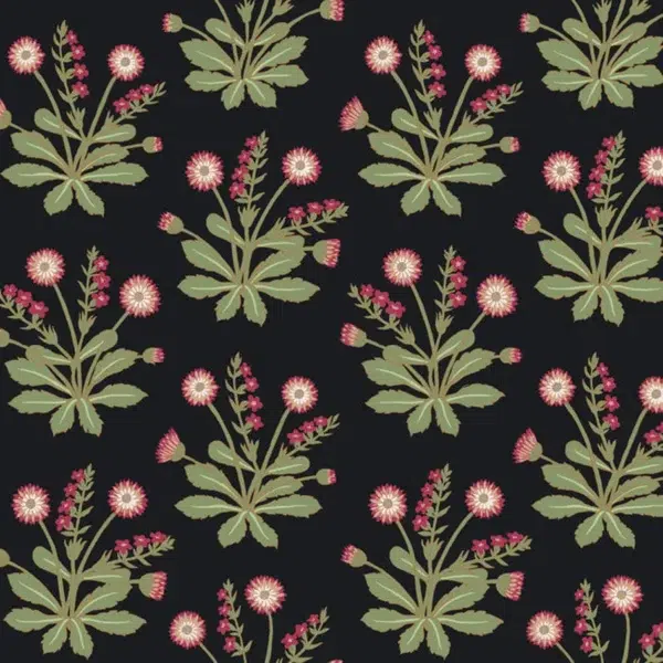 Papel pintado de estampado floral en color negro Meadow Flowers AC9152