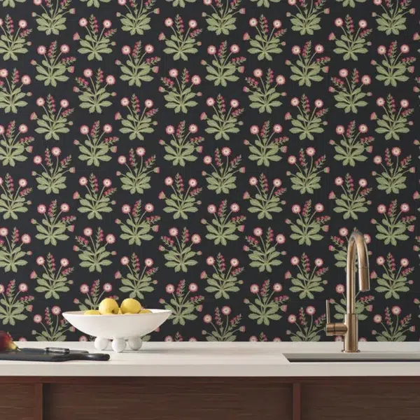 Papel pintado de estampado floral en color negro Meadow Flowers AC9152 - Imagen 3