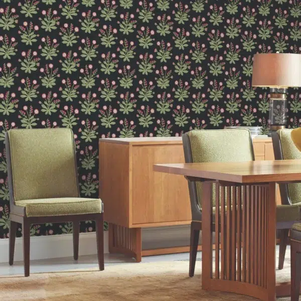 Papel pintado de estampado floral en color negro Meadow Flowers AC9152 - Imagen 4