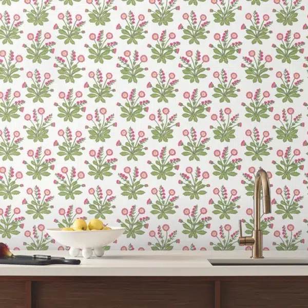 Papel pintado de estampado floral en color verde Meadow Flowers AC9155 - Imagen 9