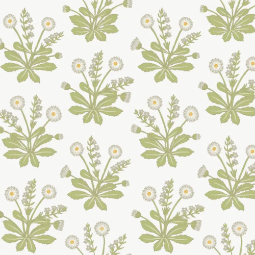 Papel pintado de estampado floral en color verde Meadow Flowers AC9155
