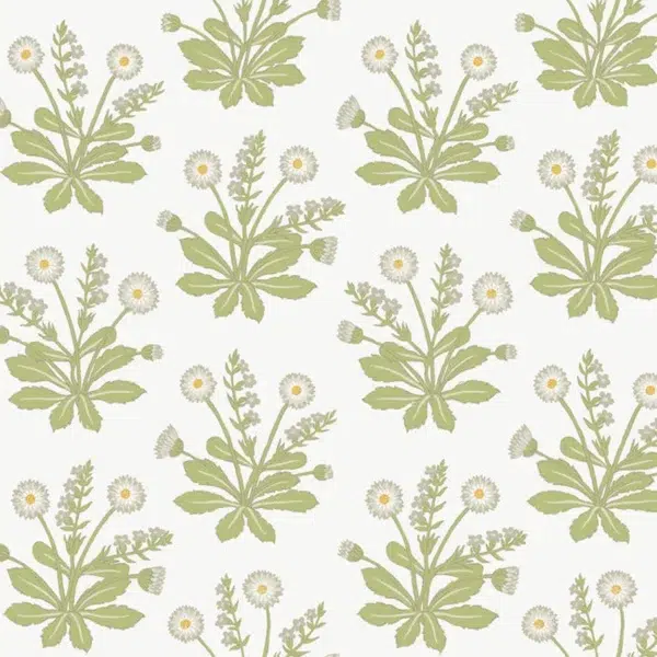 Papel pintado de estampado floral en color verde Meadow Flowers AC9155