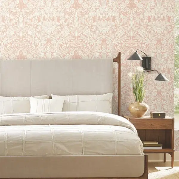 Papel pintado de damasco en color rosa Lockwood Damask AC9191 - Imagen 3