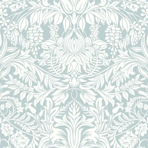 Papel pintado de damasco en color azul Lockwood Damask AC9192