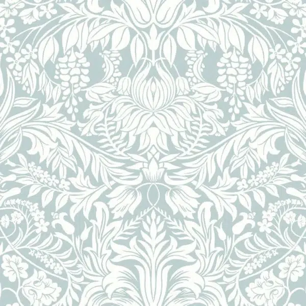 Papel pintado de damasco en color azul Lockwood Damask AC9192