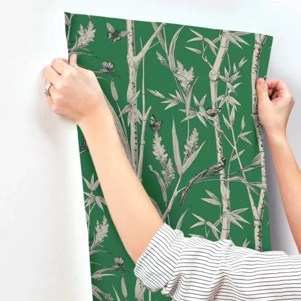 Papel pintado de bamboo en color rojo Bambou Toile RF7835 - Imagen 26