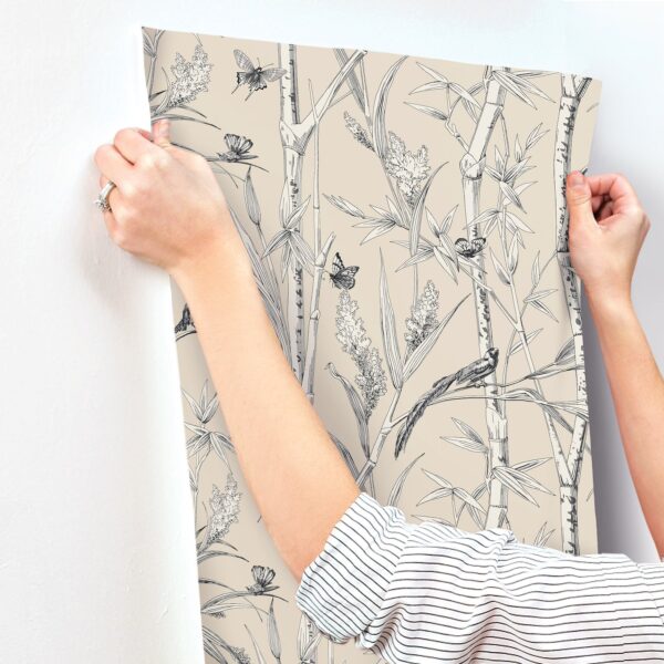 Papel pintado de bamboo en color rojo Bambou Toile RF7835 - Imagen 22