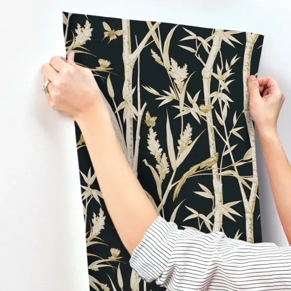 Papel pintado de bamboo en color rojo Bambou Toile RF7835 - Imagen 18