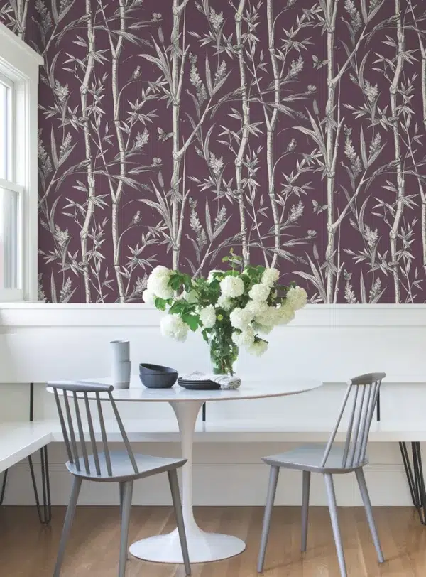 Papel pintado de bamboo en color rojo Bambou Toile RF7835 - Imagen 3