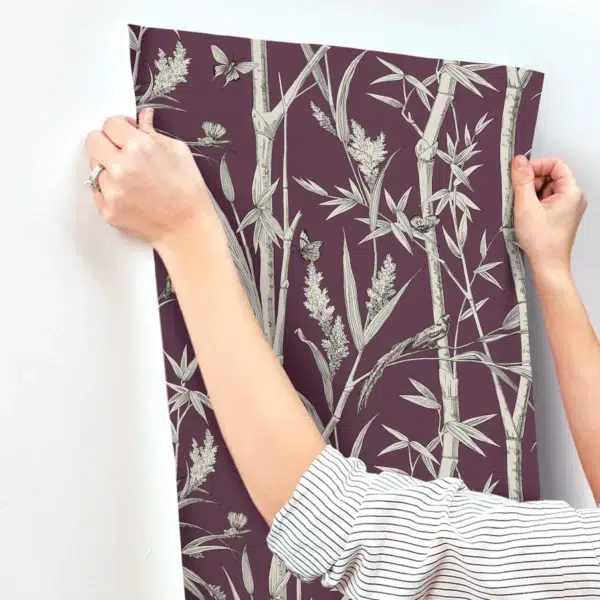 Papel pintado de bamboo en color rojo Bambou Toile RF7835 - Imagen 6