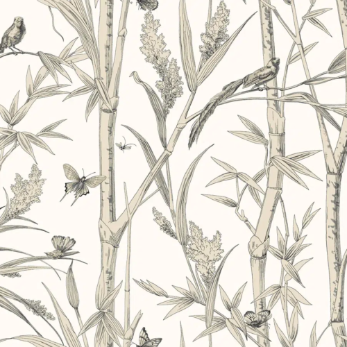 Papel pintado de bamboo en color beige Bambou Toile RF7836
