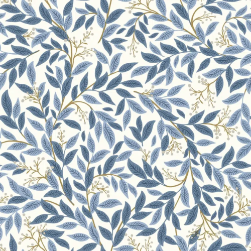 Papel pintado de hojas en color azul Willowberry RF7461 18 Papel pintado de hojas en color azul Willowberry RF7461