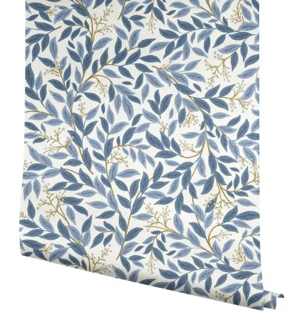 Papel pintado de hojas en color azul Willowberry RF7461 - Imagen 5