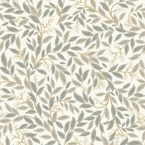Papel pintado de hojas en color gris Willowberry RF7463